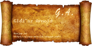 Glósz Arnold névjegykártya